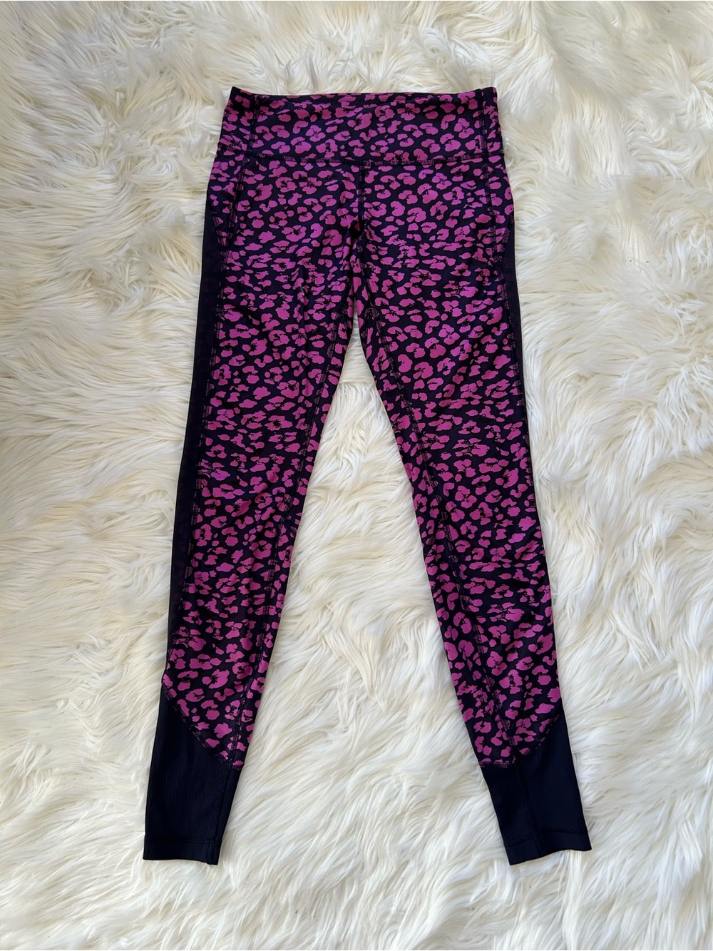Lululemon Purple Leopard Mesh Leggings, Size 6